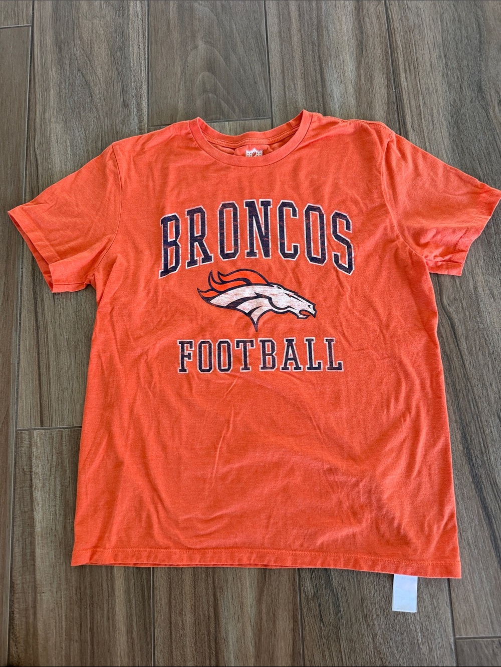Denver Broncos Football Short Sleeve Tee - Heathered Orange- men’s size Large